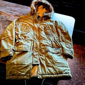 Women’s Abercrombie winter utility jacket coat parka fur hood